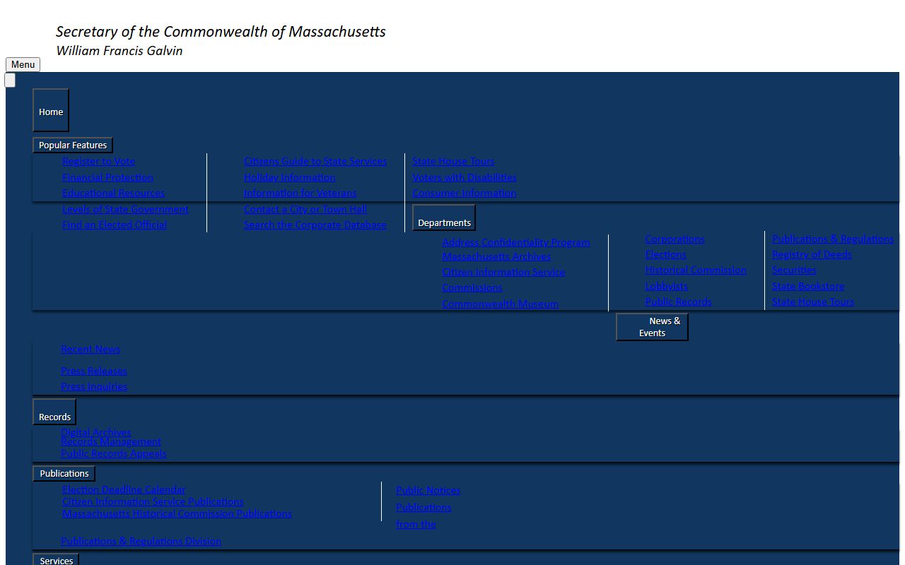 Massachusetts State Archives vital records search database for marriage records